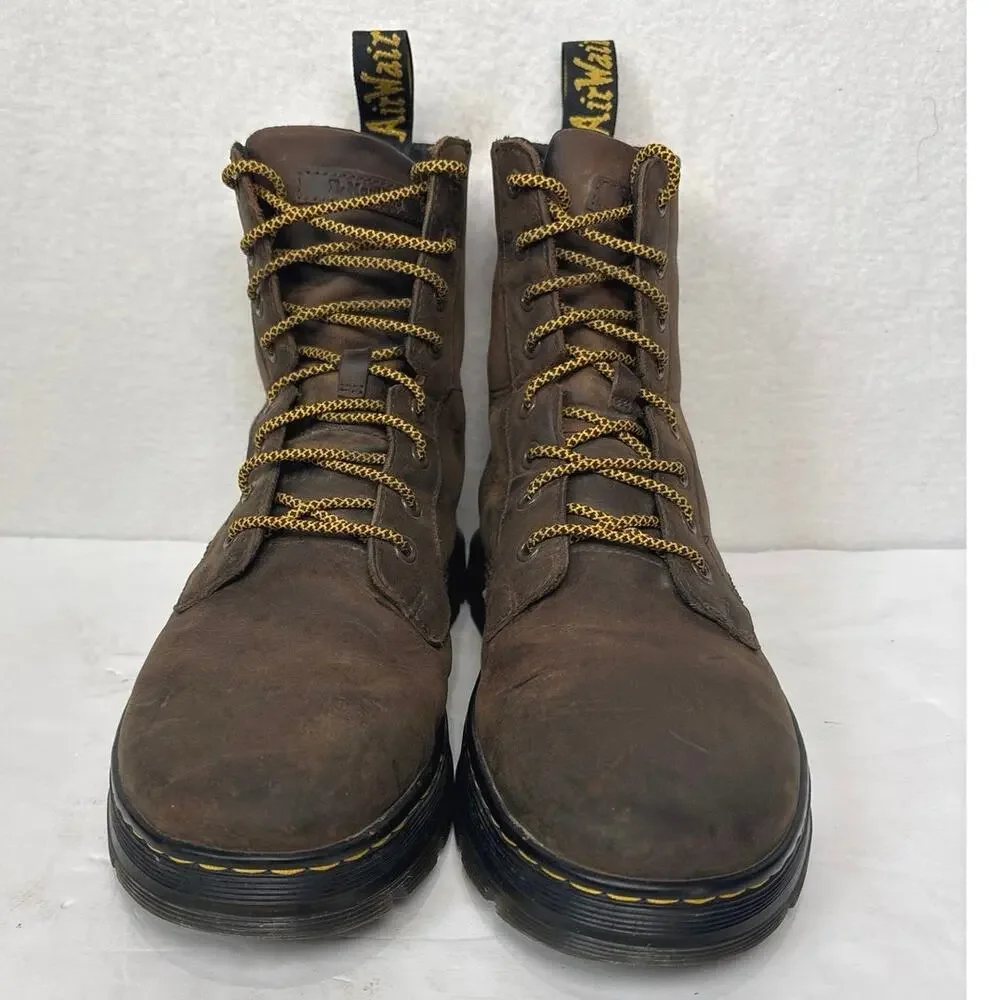 Dr. Martens AW004 AirWair Combs Combat Brown Leather Boots Men's Shoes Size US10